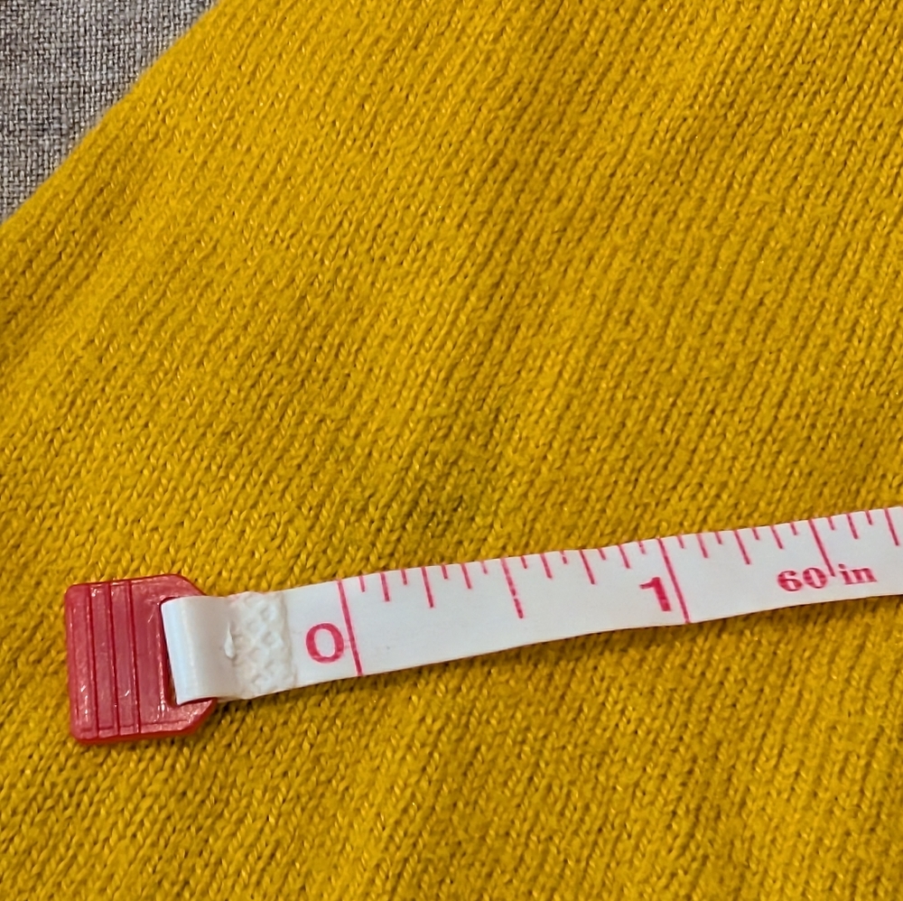 Frenchi Longline V-Neck Button-Up Cardigan Mustard Yellow Size S - Picture 7 of 11